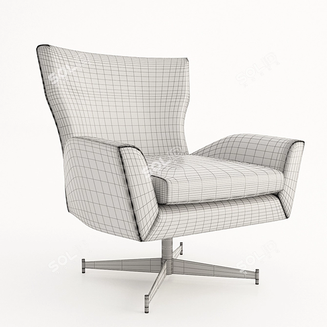 Luxury Leather Hemming Chair 3D model image 4