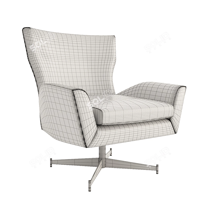 Luxury Leather Hemming Chair 3D model image 9