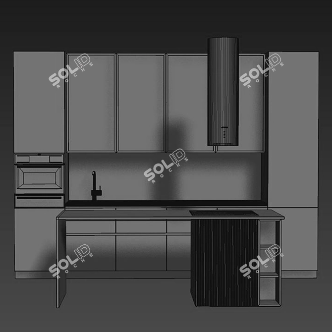 Modern Kitchen Design 3D Model 3D model image 4