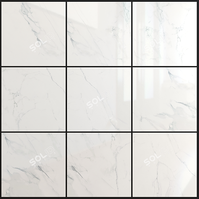 Luxury Bianco Marble Set: 80x80 cm 3D model image 1