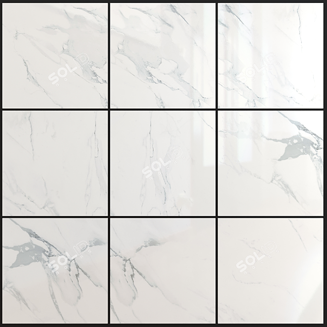 Premium Bianco Marble Set - Borghini Collection 3D model image 1