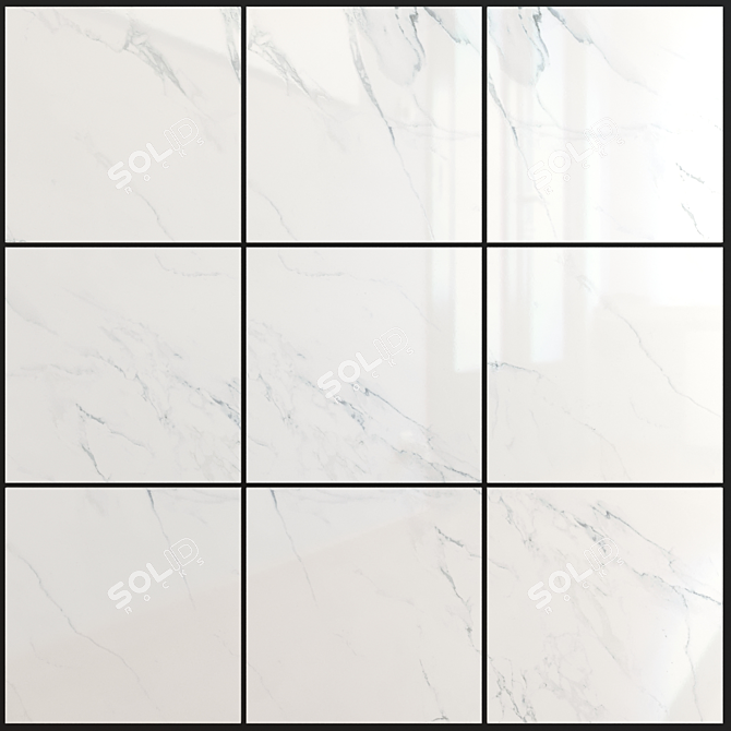 Borghini Bianco Marble Set: Luxury Multi-Texture 3D model image 1