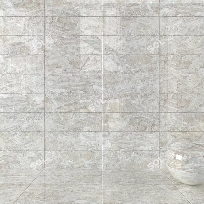 Jupiter Beige Multi-Texture Wall Tiles 3D model image 1