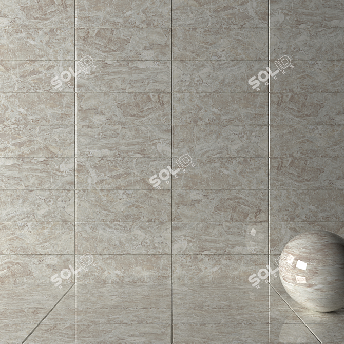 Jupiter Beige Multi-Texture Wall Tiles 3D model image 2