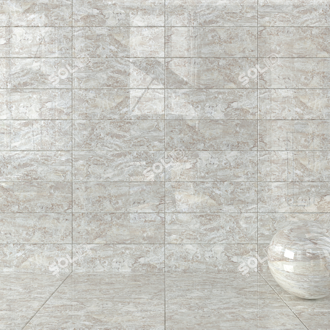 Jupiter Beige Wall Tiles: Multi-texture, High-definition, 30x90 cm 3D model image 1