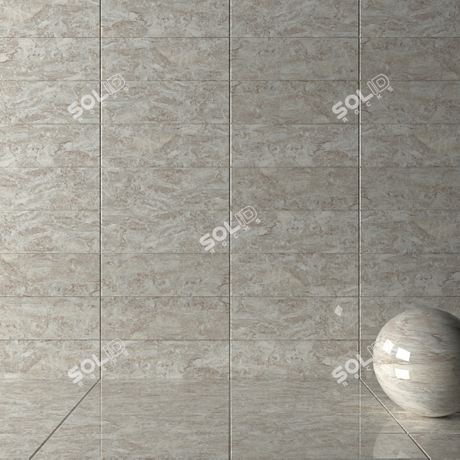 Jupiter Beige Wall Tiles: Multi-texture, High-definition, 30x90 cm 3D model image 2