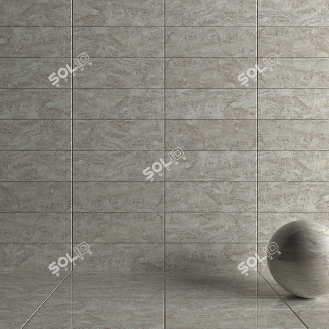 Jupiter Beige Wall Tiles: Multi-texture, High-definition, 30x90 cm 3D model image 3