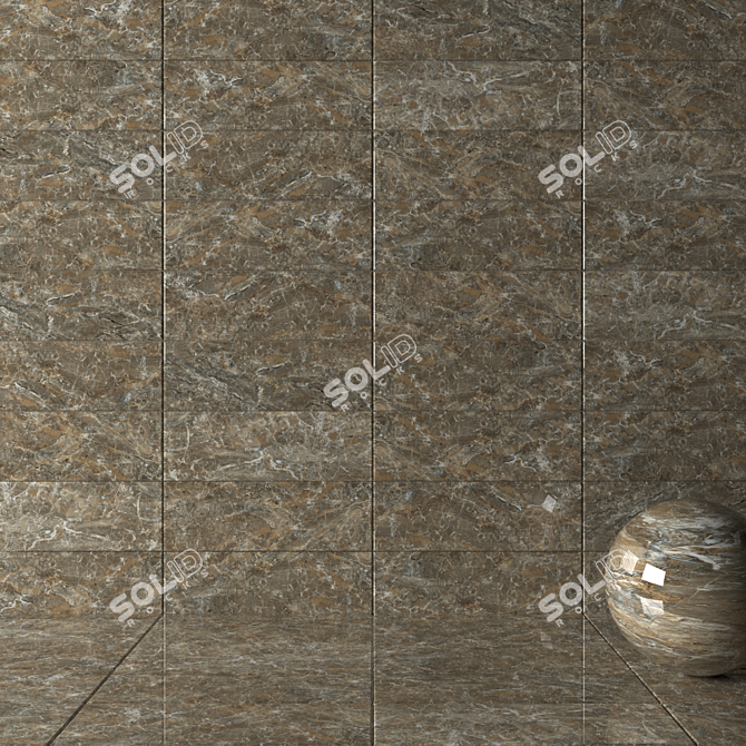 Jupiter Brown Wall Tiles - Multi-Texture, HD Textures 3D model image 2