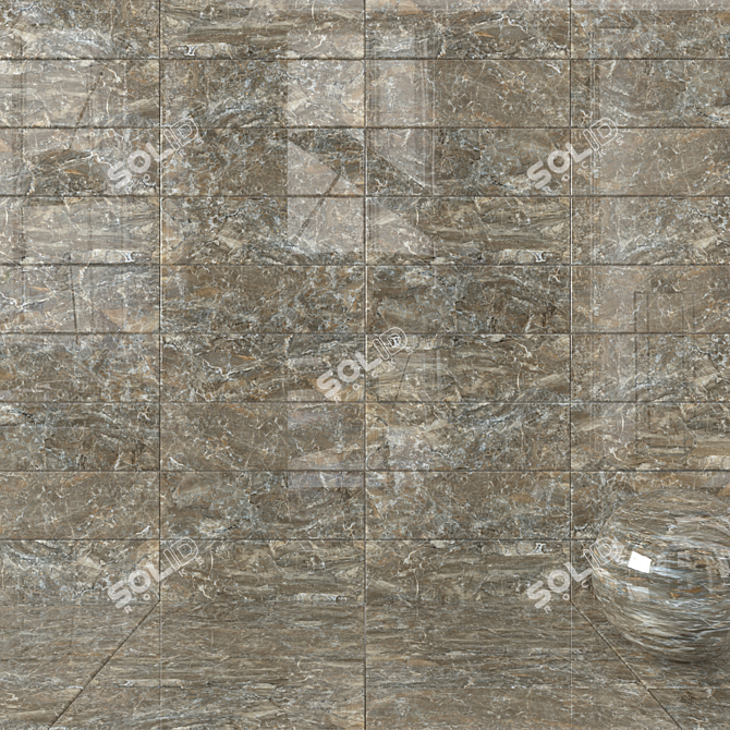 Jupiter Brown Wall Tiles Set - Multi-Texture, HD Textures 3D model image 1
