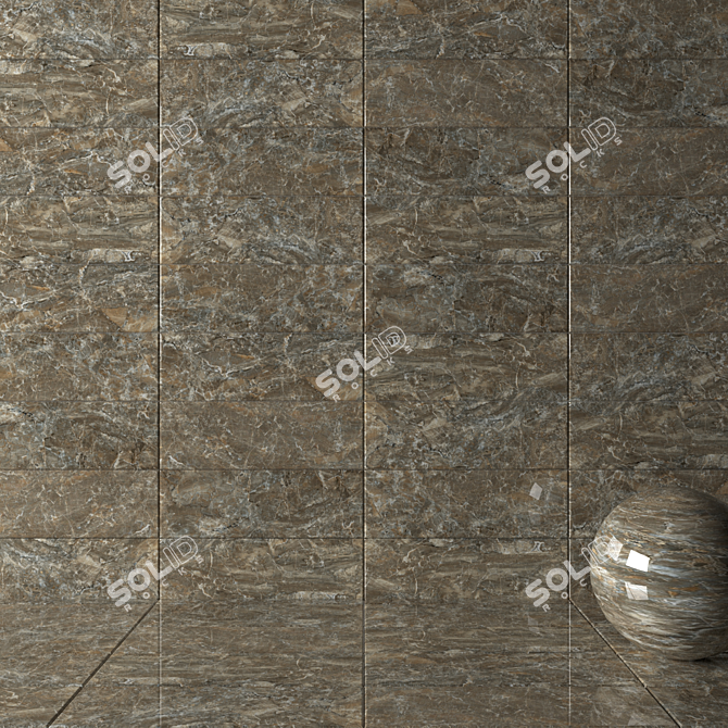 Jupiter Brown Wall Tiles Set - Multi-Texture, HD Textures 3D model image 2