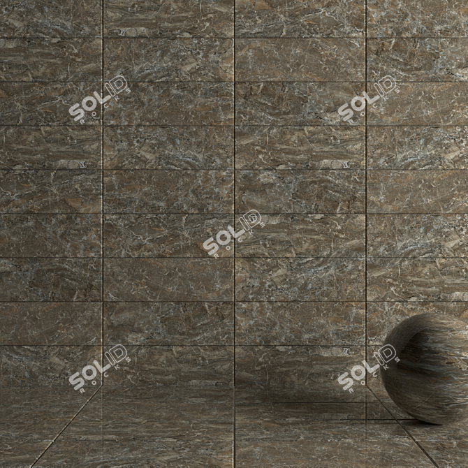 Jupiter Brown Wall Tiles Set - Multi-Texture, HD Textures 3D model image 3