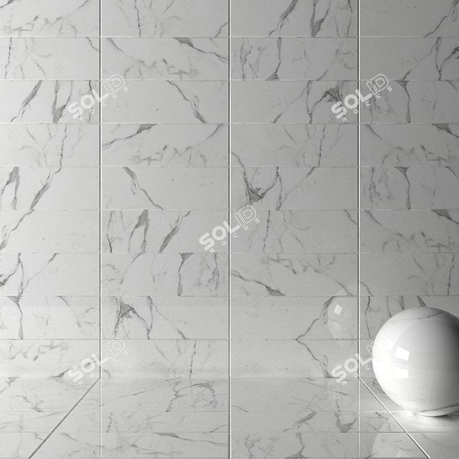 Premium Legacy White Wall Tiles 3D model image 2