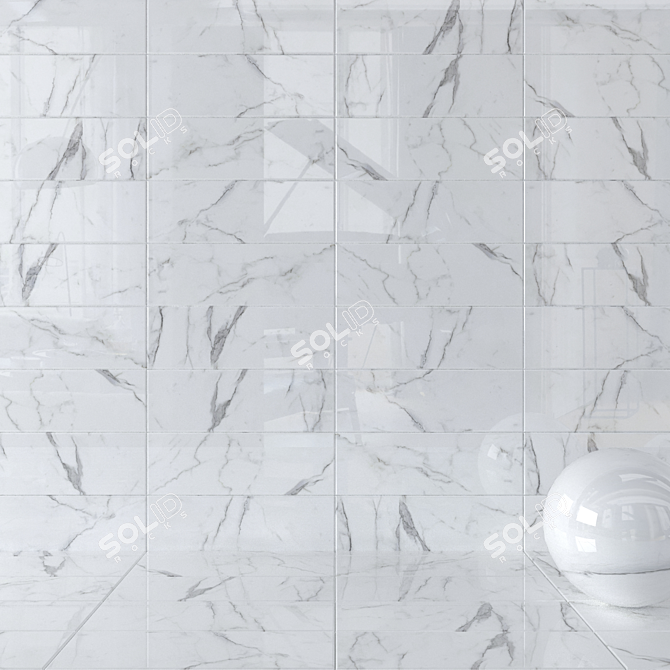 Legacy White Wall Tiles - Set of 2 3D model image 1