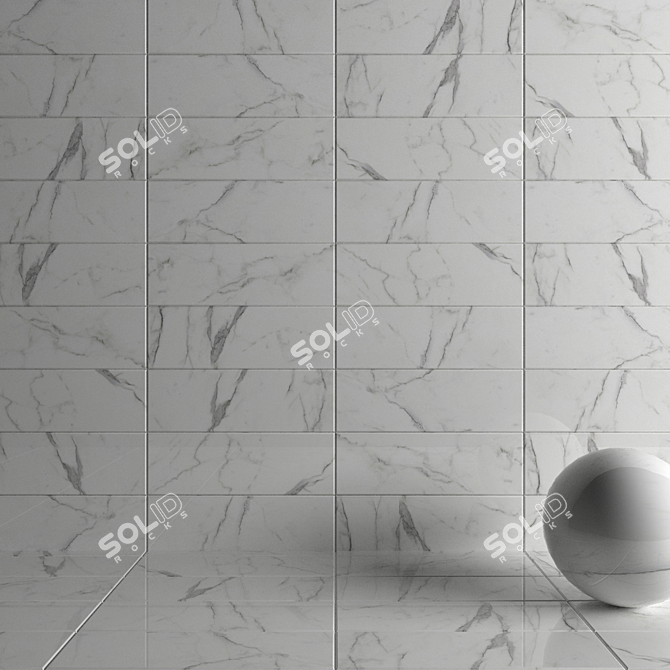 Legacy White Wall Tiles - Set of 2 3D model image 3