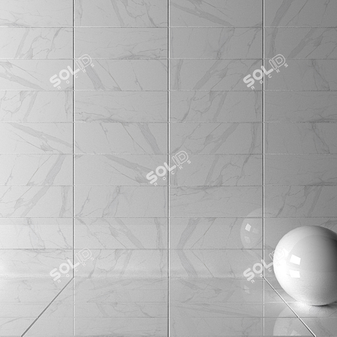 White Marble Wall Tiles - Set of 1 3D model image 2