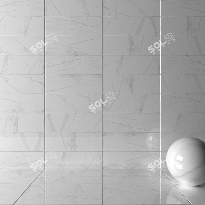 Marble White Wall Tiles, Set of 2 3D model image 2