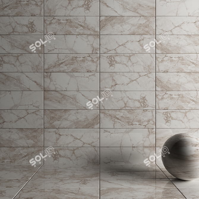 Elegant White Wall Tiles 3D model image 3