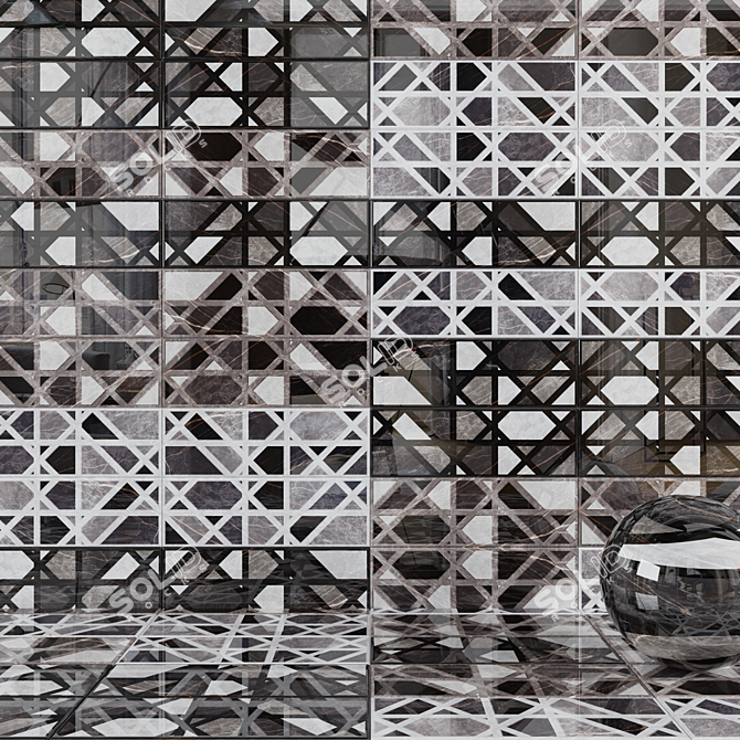 Marble Dekor Wall Tiles: Multi-Texture Elegance 3D model image 1