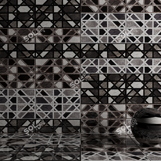 Marble Dekor Wall Tiles: Multi-Texture Elegance 3D model image 3