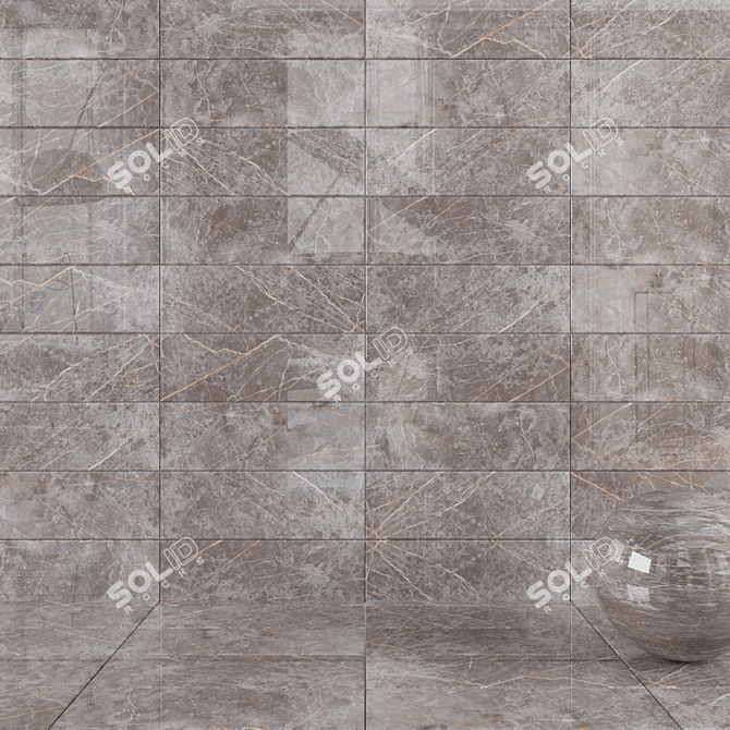 Elegant Fume Marble Wall Tiles 3D model image 1