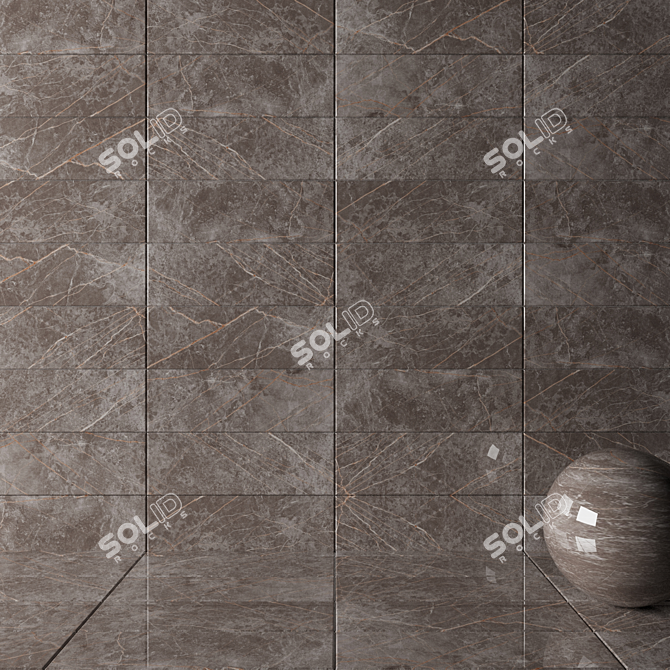 Elegant Fume Marble Wall Tiles 3D model image 2