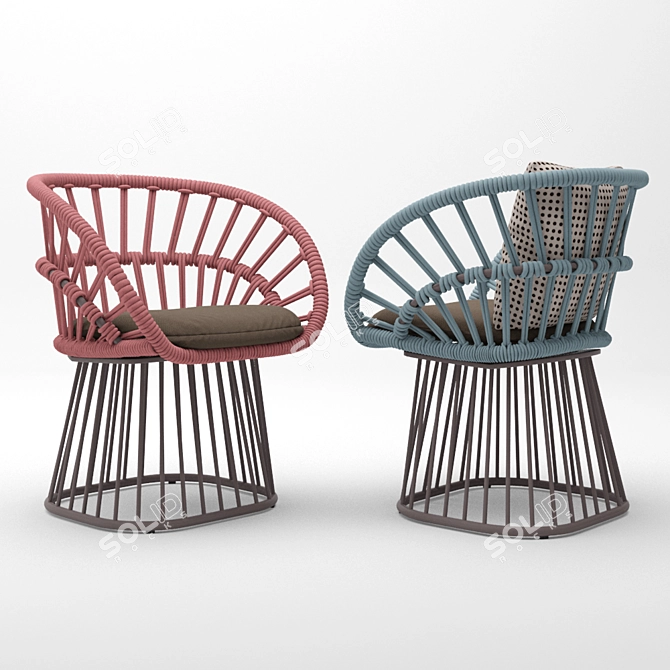 Kettal Cala Dining Chair & Table Set 3D model image 3