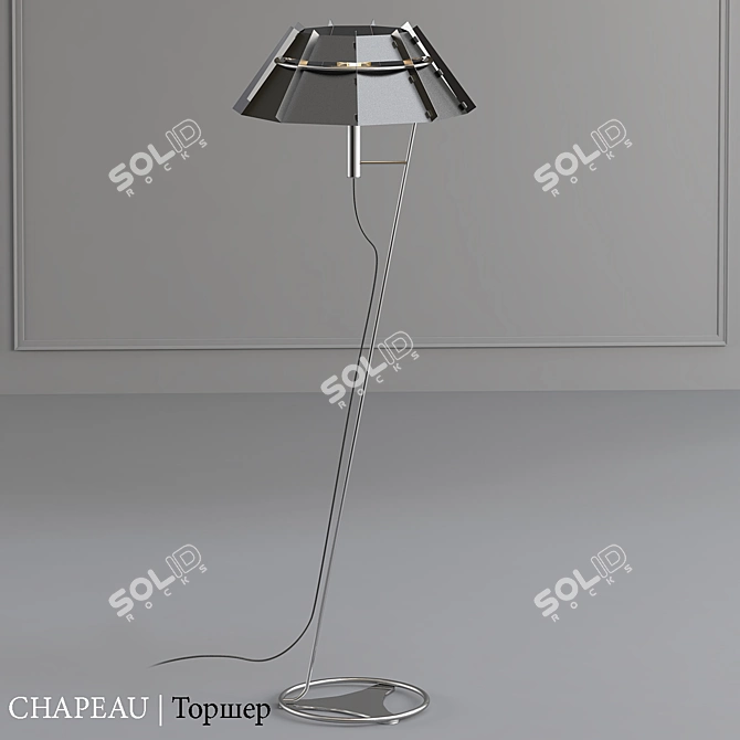 Sleek CHAPEAU Floor Lamp 3D model image 1