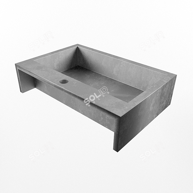 Concrete Screen Sink 3D model image 3