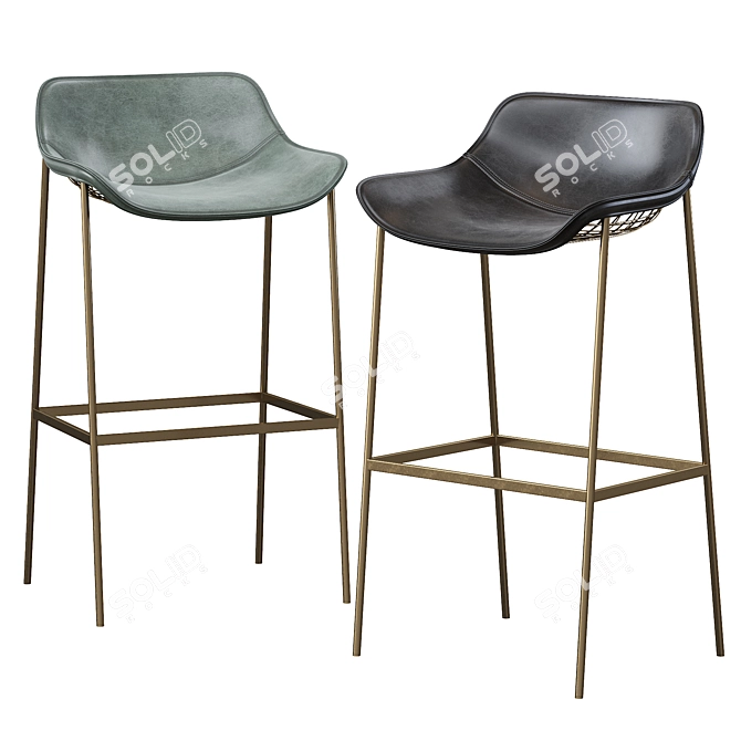 Summerset Stool: Stylish and Practical Seating 3D model image 3