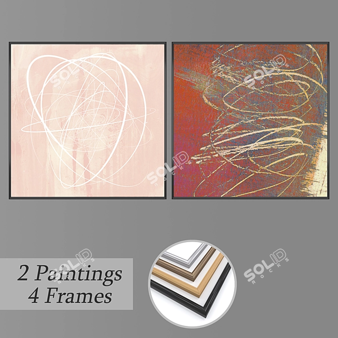 Elegant Wall Art Set 3D model image 1