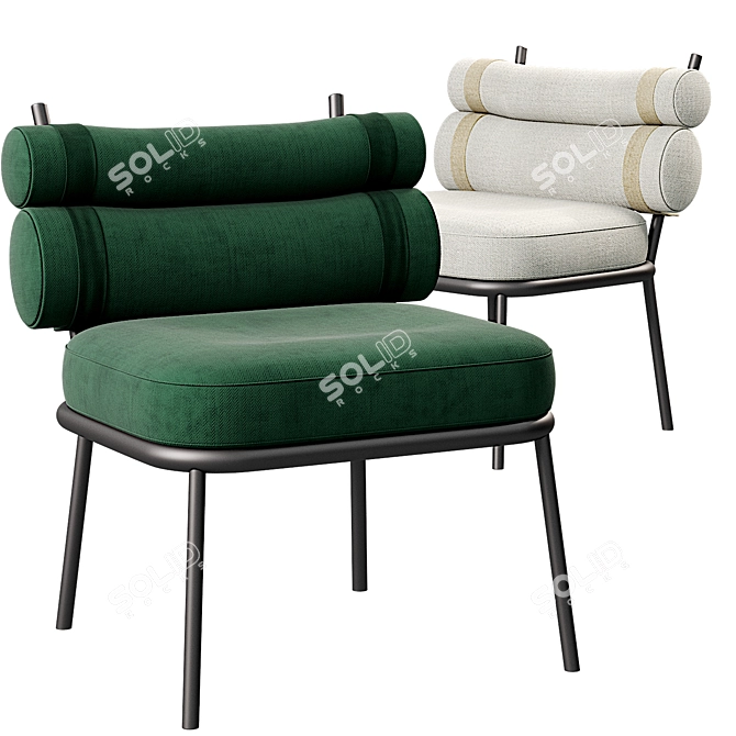 Luxury Roll Kettal Club Armchair 3D model image 1