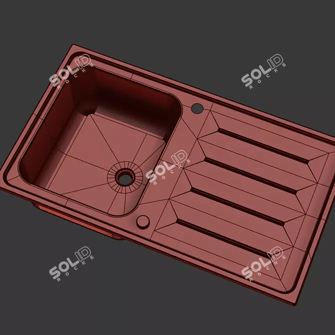 Elegant K500 Kitchen Sink 3D model image 5