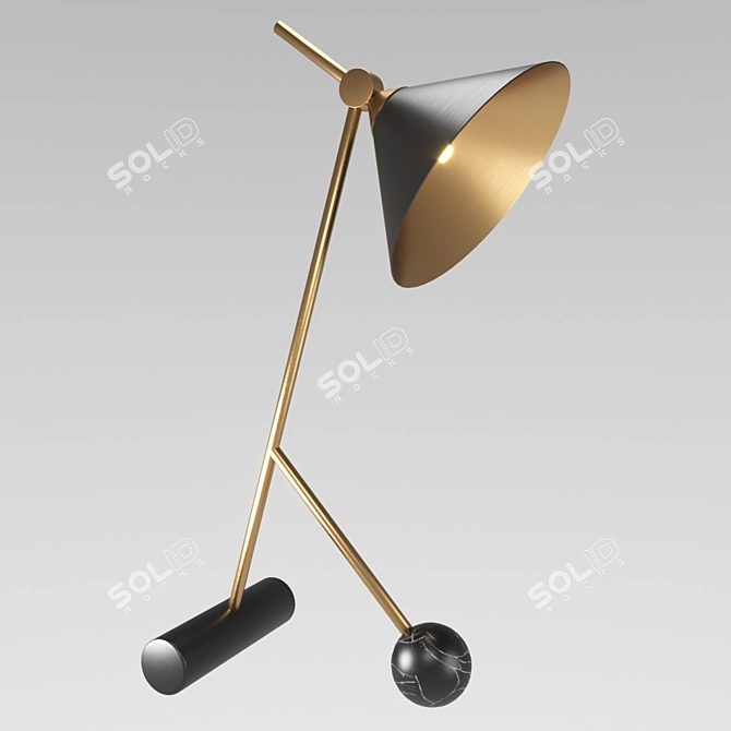 Cleo Black Metal Table Lamp: Stylish and Contemporary 3D model image 2