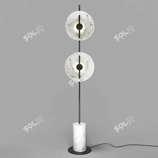 Delano Modern Black Metal Floor Lamp 3D model image 1
