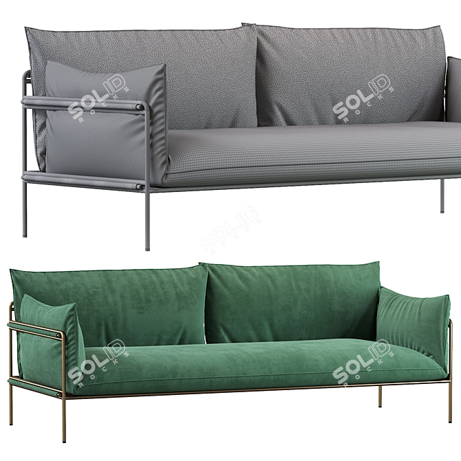 Kaba 2-Seater Outdoor Sofa: Sleek and Stylish Garden Seating 3D model image 4