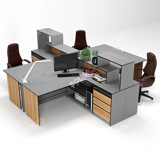 Office Essentials Furniture Set 3D model image 1