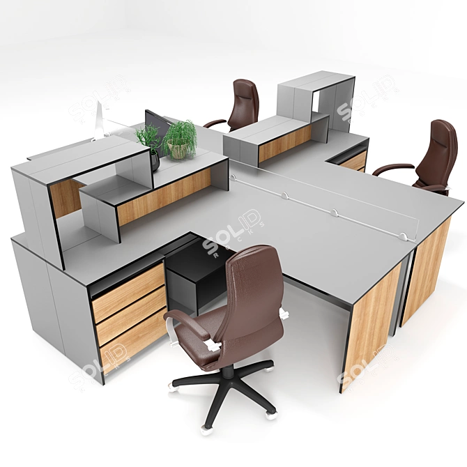 Office Essentials Furniture Set 3D model image 6