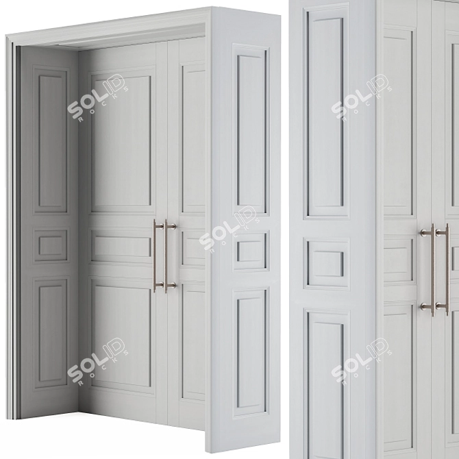 Elegant White Door 3D model image 1