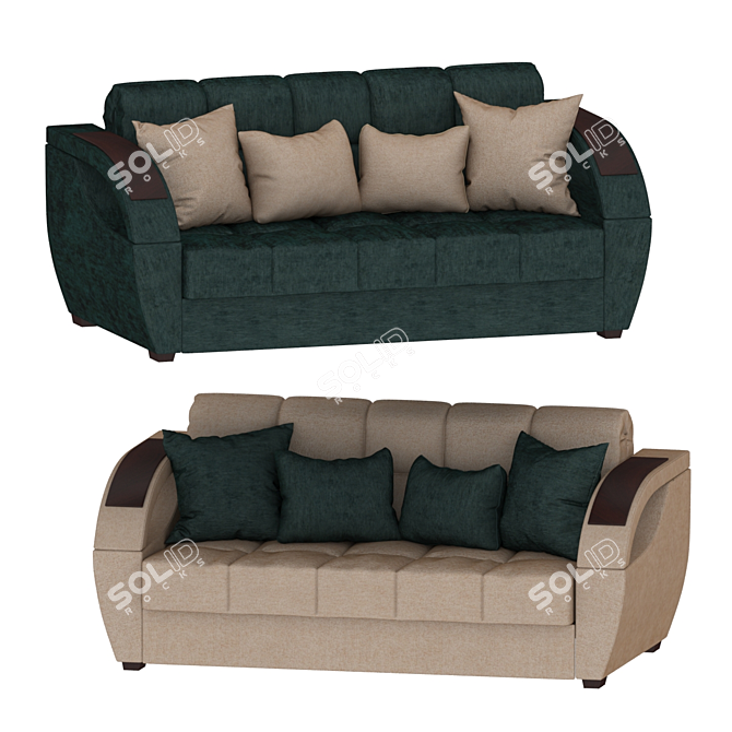 Modern Sofa with Cushions - Hoff Monreal 3D model image 1