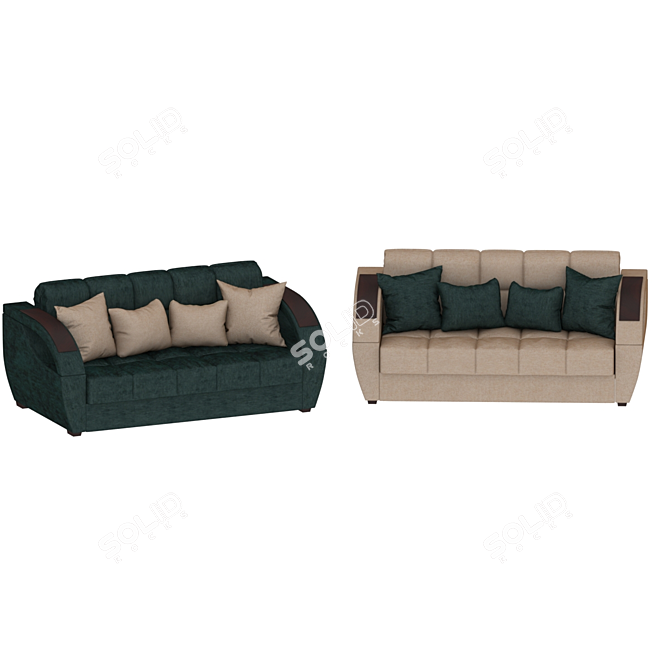 Modern Sofa with Cushions - Hoff Monreal 3D model image 4