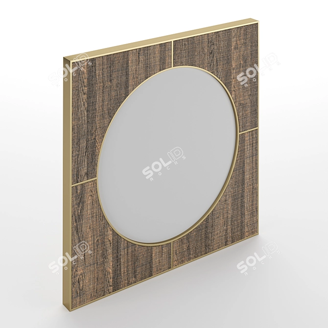 Savannah Oak Mirror: Elegant, Rustic Design 3D model image 1