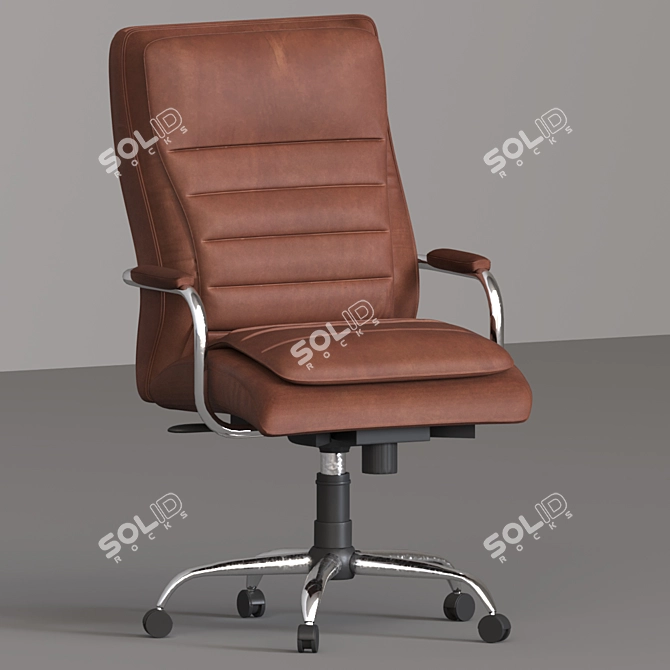 Stylish Corona Render Leather Chair 3D model image 2