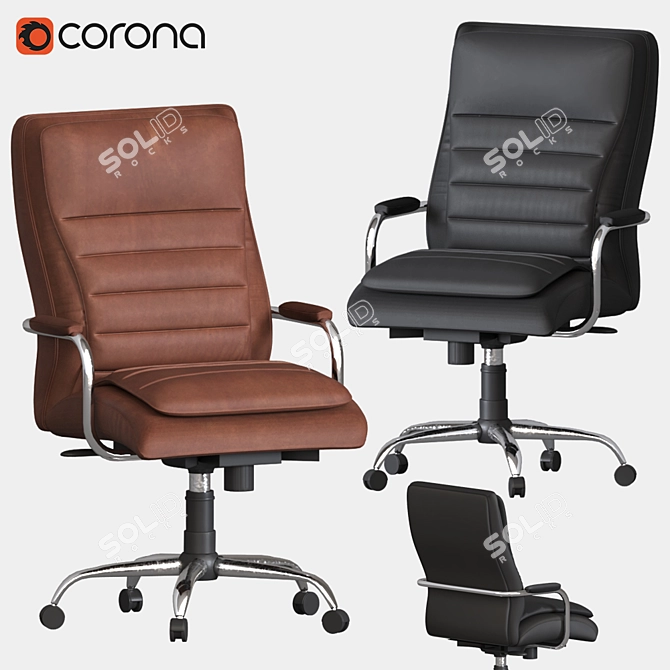 Stylish Corona Render Leather Chair 3D model image 5