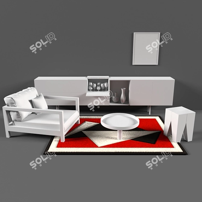 Title: Illustrative Vector Art Sewing Décor 3D model image 4