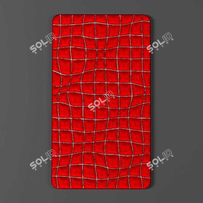 Illustrative Red Lines Sewing Art 3D model image 1