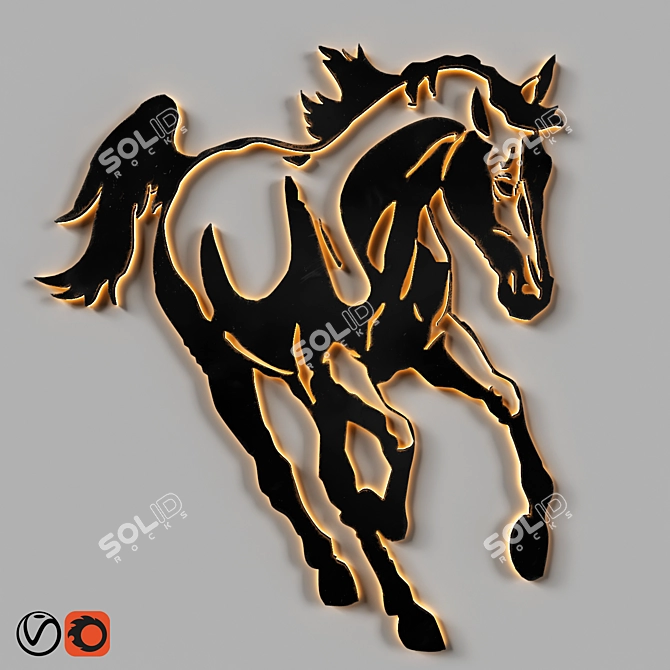 Elegant Horse Wall Decor 3D model image 1