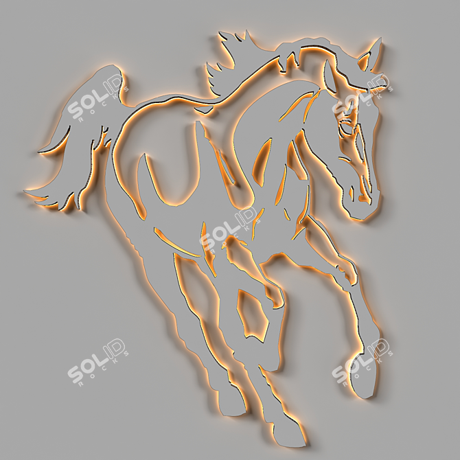 Elegant Horse Wall Decor 3D model image 2