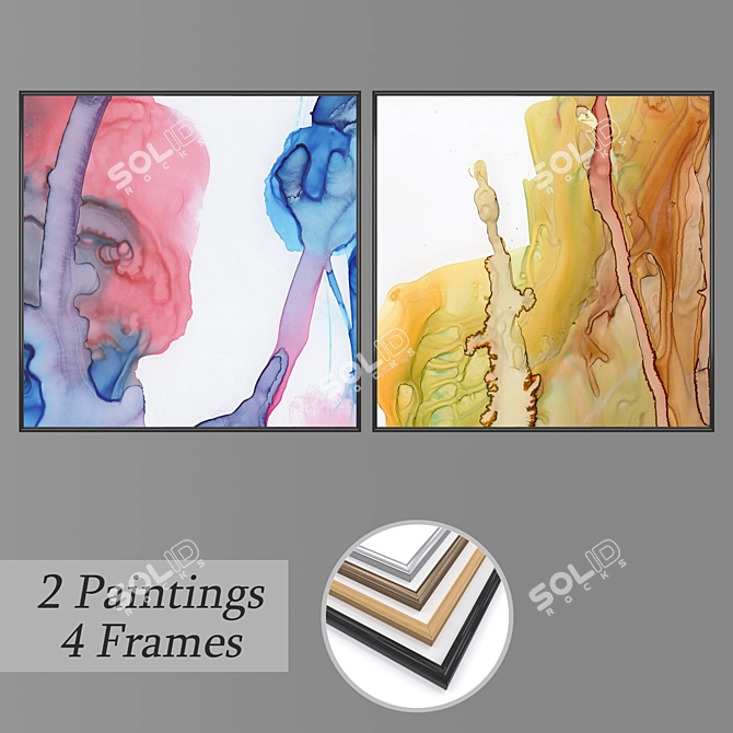 Unique Set of Wall Paintings 3D model image 1