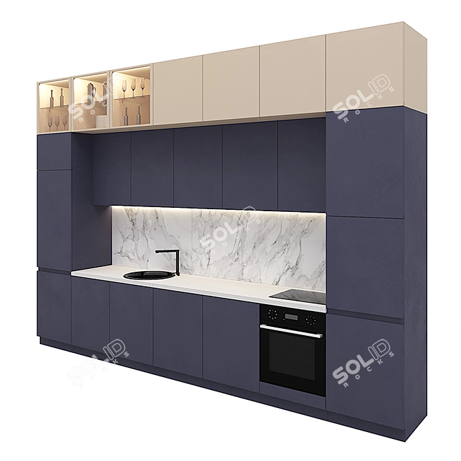 Modern 3D Kitchen Design 3D model image 3