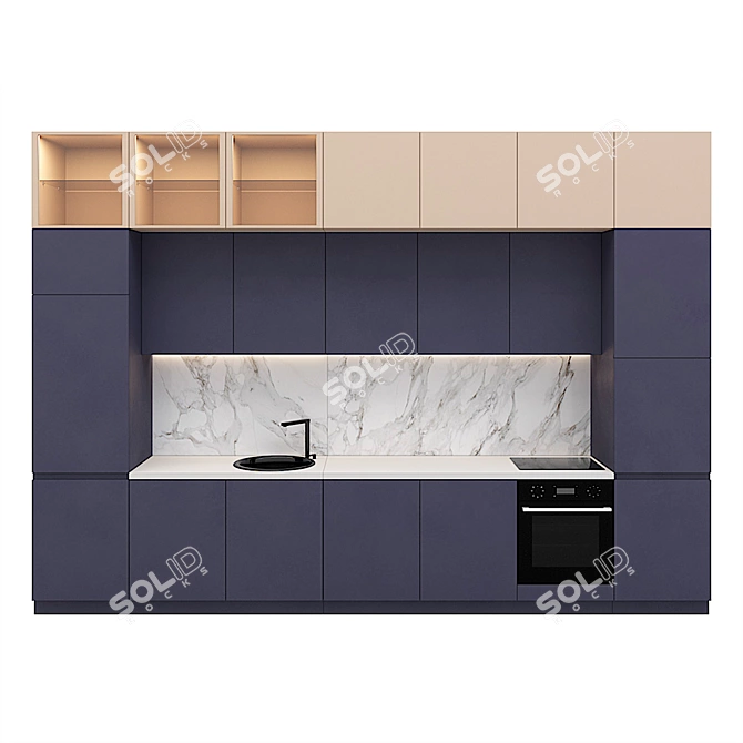 Modern 3D Kitchen Design 3D model image 6